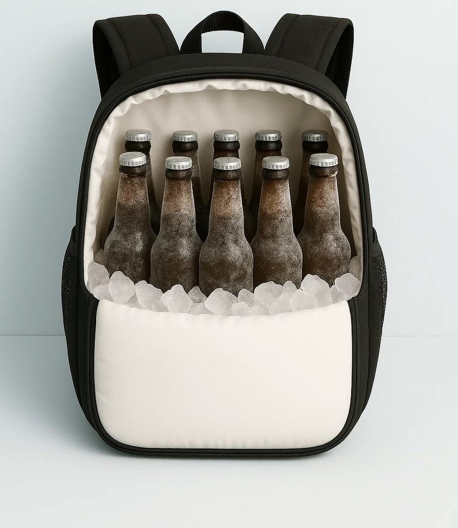 Welded TPU leakproof liner inside the FROSTY Backpack Cooler